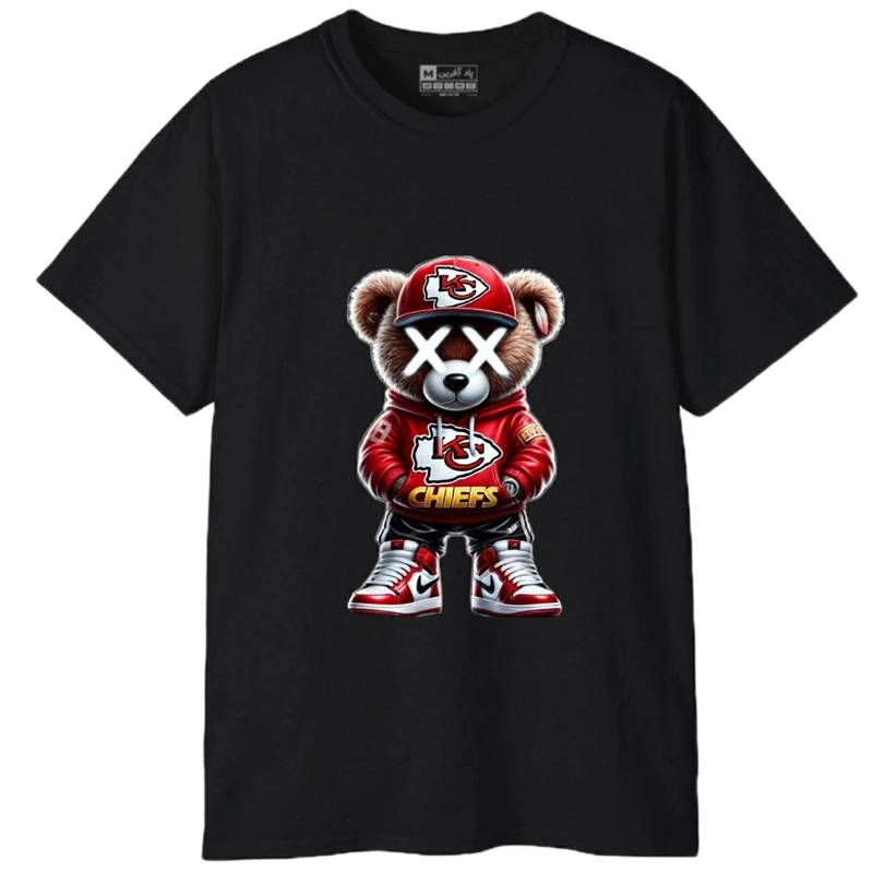 تی‌شرت آستین کوتاه مردانه پاد آفرین مدل خرس کارتونی کد 1851