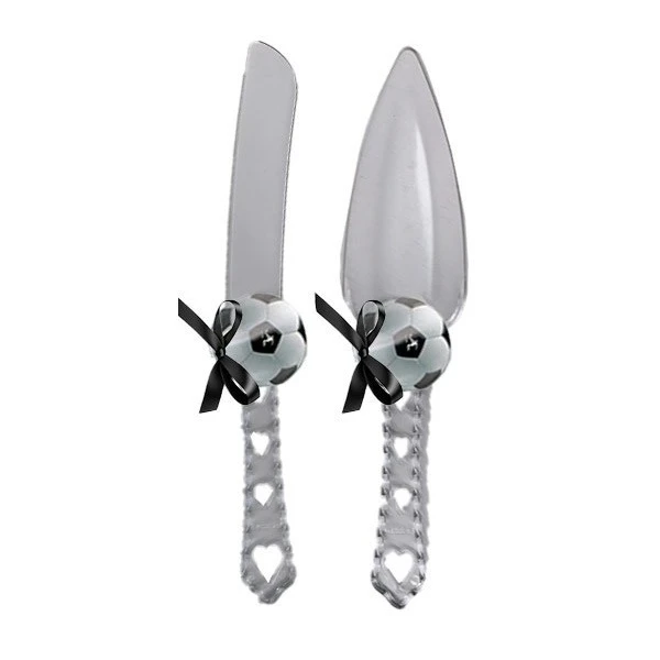 کارد و کفگیر کیک مدل توپ فوتبال کد FootballCuttingCake1