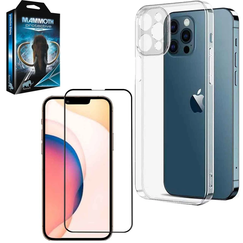 کاور ماموت مدل لنز برشی مناسب برای گوشی موبایل اپل Iphone 12 Pro Max به همراه محافظ صفحه نمایش