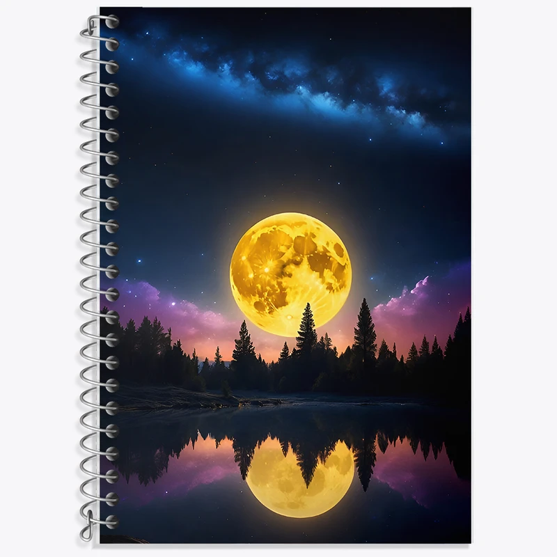 دفتر زبان 50 برگ خندالو مدل دو خط طرح شب و ماه کد F7268