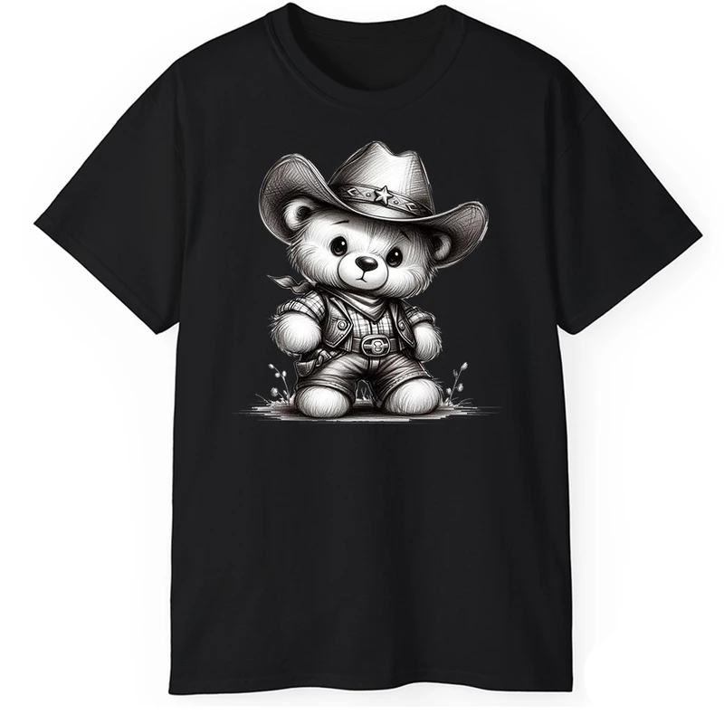 تی‌شرت آستین کوتاه مردانه پاد آفرین مدل خرس کابویی12