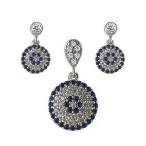 نیم ست نقره زنانه ملک زیور مدل چشم نظر کد 602