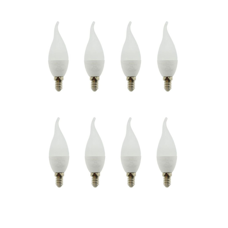 لامپ ال‌ ای‌ دی 7 وات نمانور مدل اشکی پایه کوتاه پایه E14 مجموعه 8 عددی