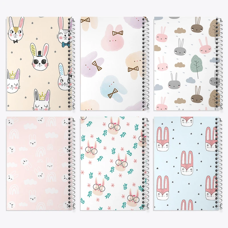 دفتر مشق 100 برگ خندالو طرح خرگوش بامزه کد 185 مجموعه 6 عددی