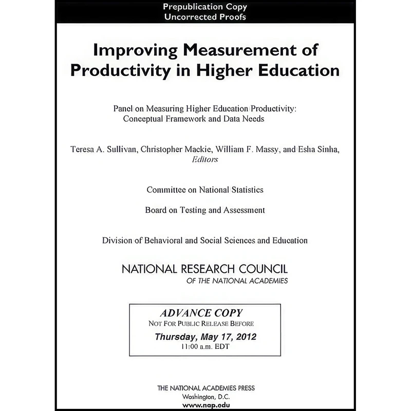 کتاب Improving Measurement of Productivity in Higher Education اثر جمعي از نويسندگان انتشارات National Academies Press