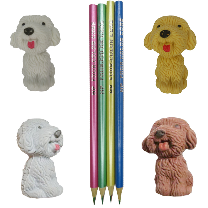 سرمدادی مدل سگ به همراه مداد مجموعه 8 عددی