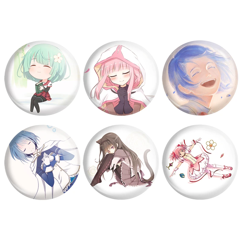 مگنت خندالو طرح انیمه مادوکا مجیکا Madoka Magica کد 1031A مجموعه 6 عددی