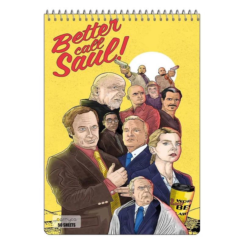 دفتر نقاشی 50 برگ سیمی کارنیکا طرح بهتره با سول تماس بگیری Better Call Saul کد 11746
