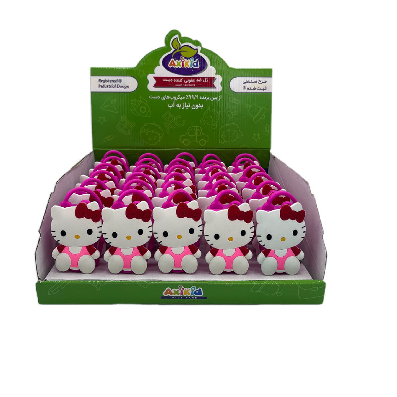ژل ضدعفونی کننده دست آکسیکید مدل هلو کیتی آویزدار حجم 29 میلی لیتر بسته 30 عددی