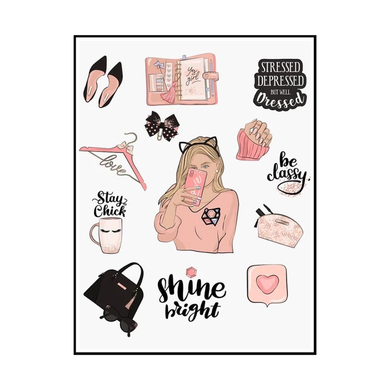 برچسب مدل دختر گربه ای کد 02