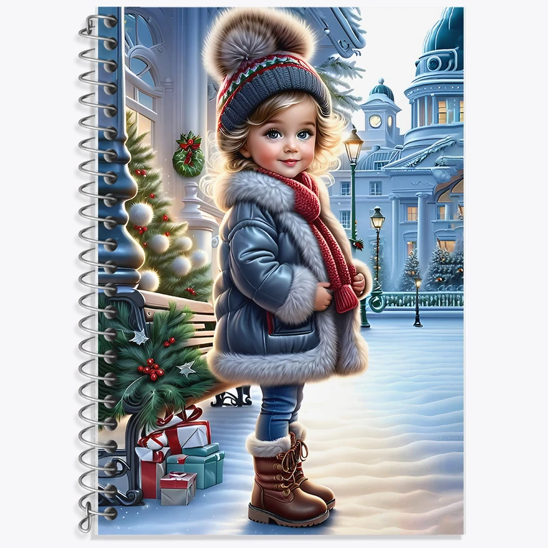 دفتر لغت 50 برگ خندالو طرح دختر و کریسمس کد F6754
