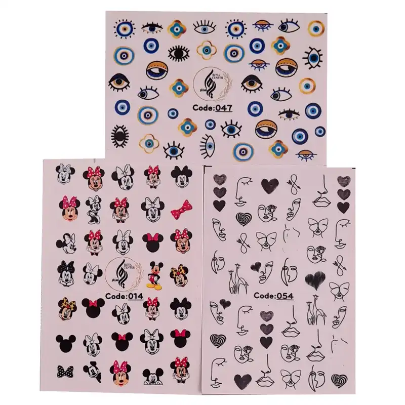 برچسب لنز ناخن مدل 019 مجموعه 3 عددی