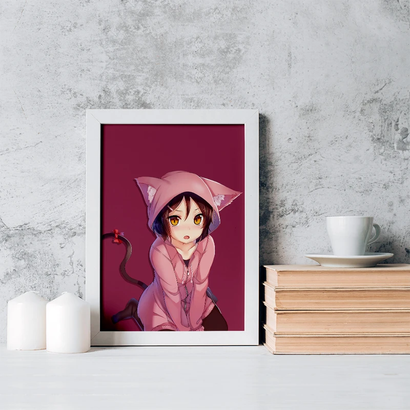 تابلو خندالو مدل دختر انیمه ای کد 18030