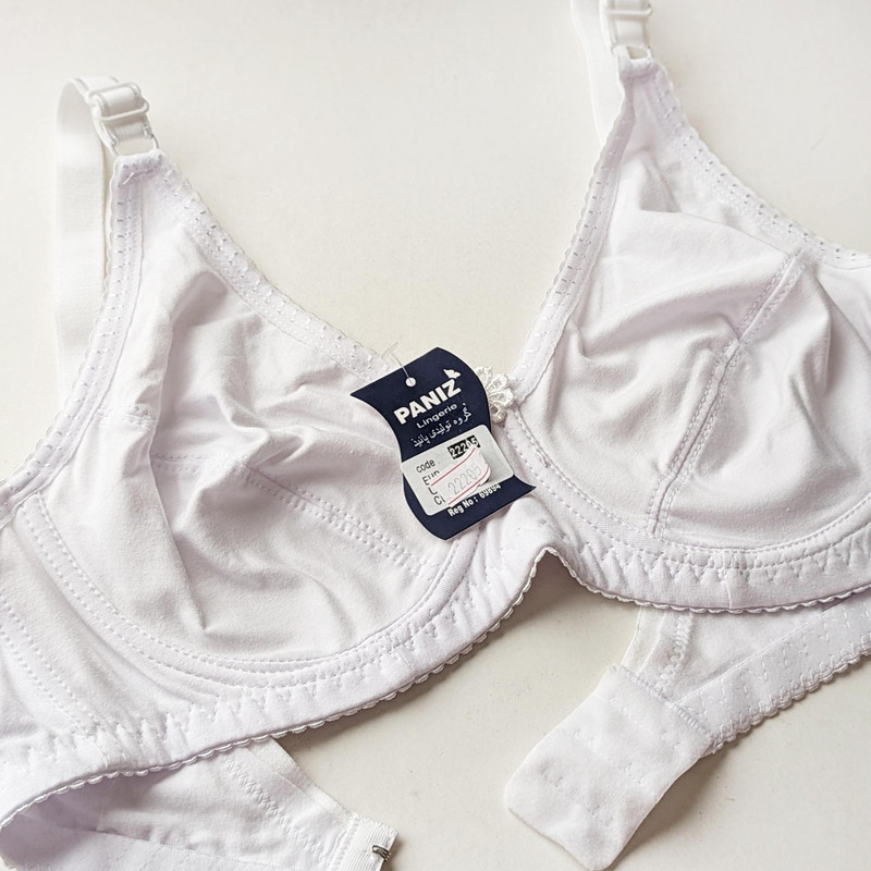 سوتین زنانه پانیذ مدل فنردار کد 22205 رنگ سفید