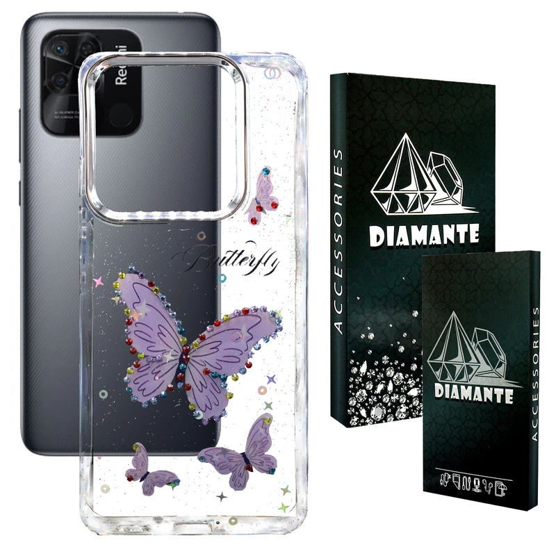 کاور دیامانته مدل Butterfly Bk مناسب برای گوشی موبایل شیائومی Redmi 10C