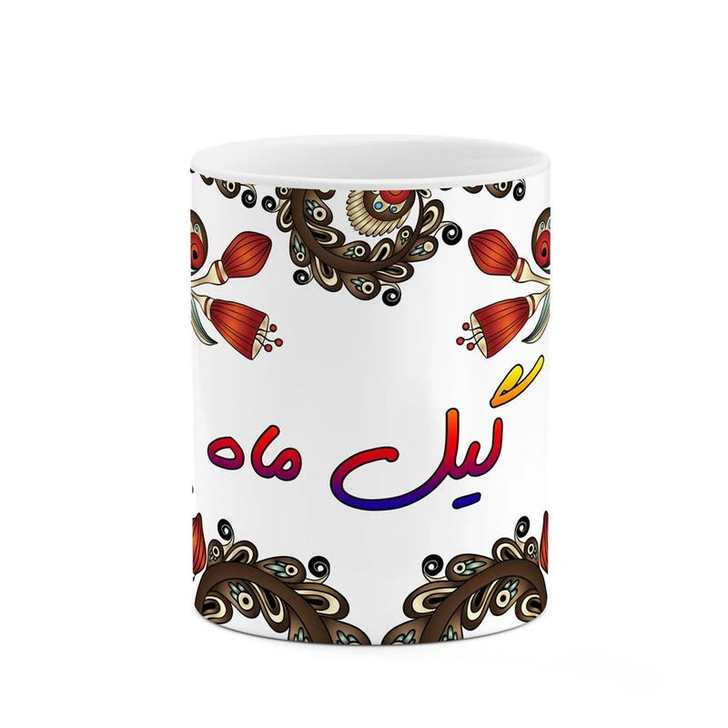 ماگ کاکتی مدل اسم گیل_ماه طرح سنتی گل و بته کد mgh46862