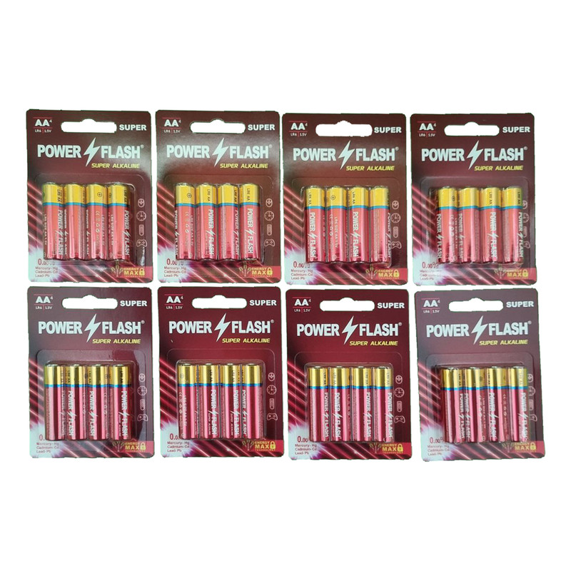 باتری قلمی پاورفلش مدل سوپر آلکالاین بسته ۳۲عددی