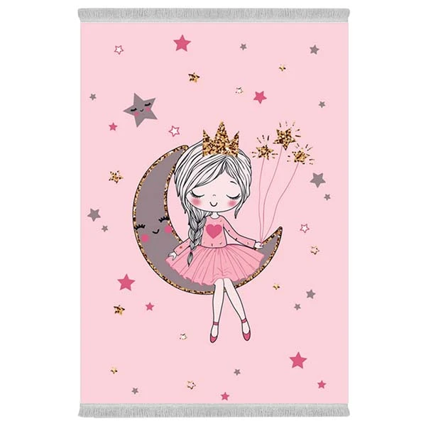 فرش پارچه‌ای دفه مدل فرشینه هازان مخمل طرح فانتزی کد 3455