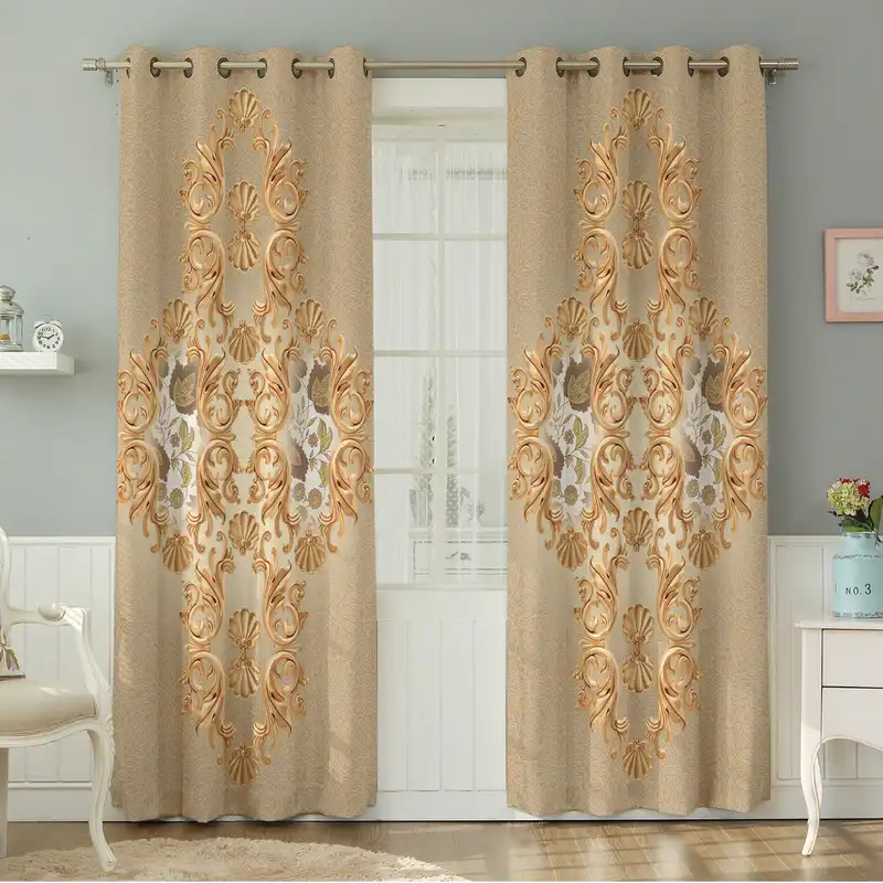 پرده نیروانا طرح سنتی  مدل مخمل کد 8685 سایز 140×280 سانتی متر