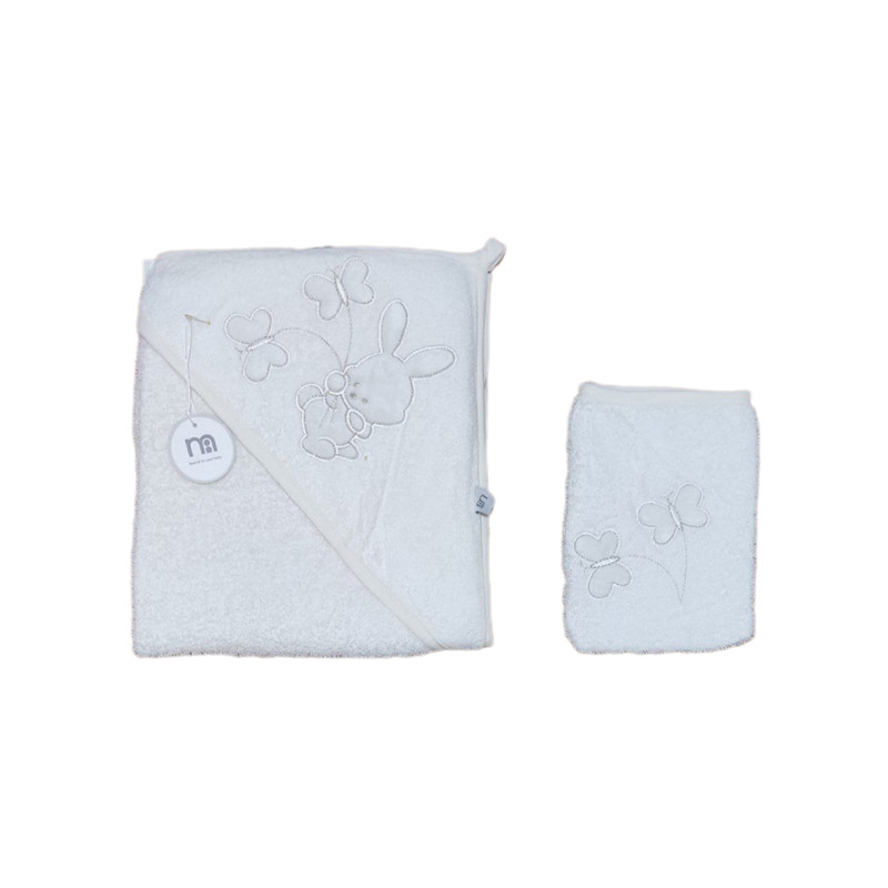 ست حوله مادرکر مدل گلدوزی طرح خرگوش پروانه مجموعه 2 عددی