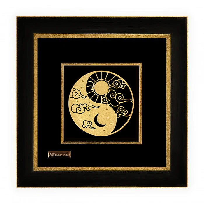 تابلو طلا کوب مارک گلد طرح یین و یانگ TF090 