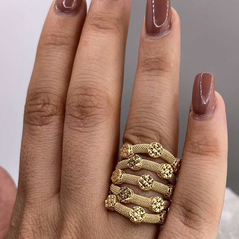 انگشتر طلا 18 عیار زنانه مدل پهن