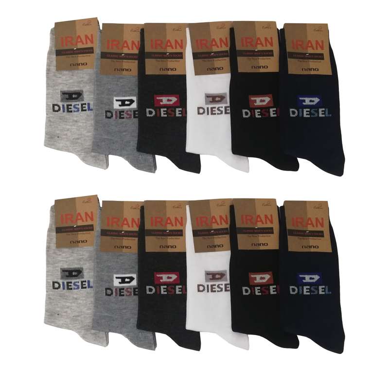جوراب مردانه کد AT13 مجموعه 12 عددی