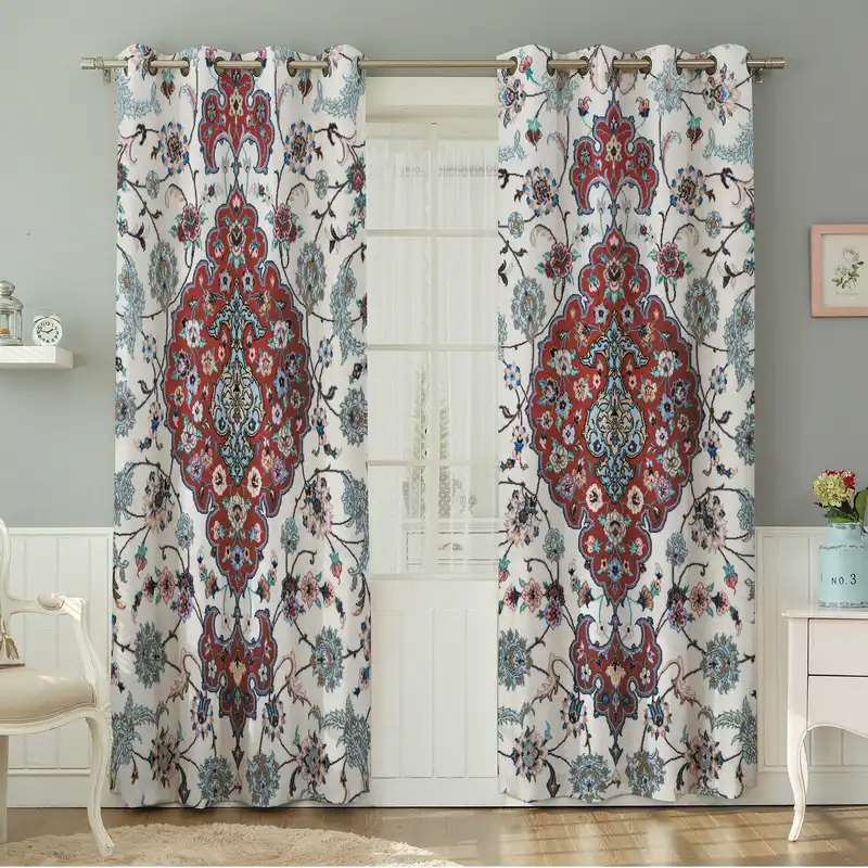 پرده نیروانا طرح سنتی مدل مخمل کد 8954 سایز 140×280 سانتی متر