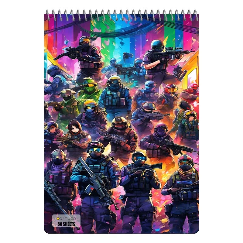 دفتر نقاشی 50 برگ سیمی کارنیکا طرح رینبو 6 Rainbow Six Siege کد 60387