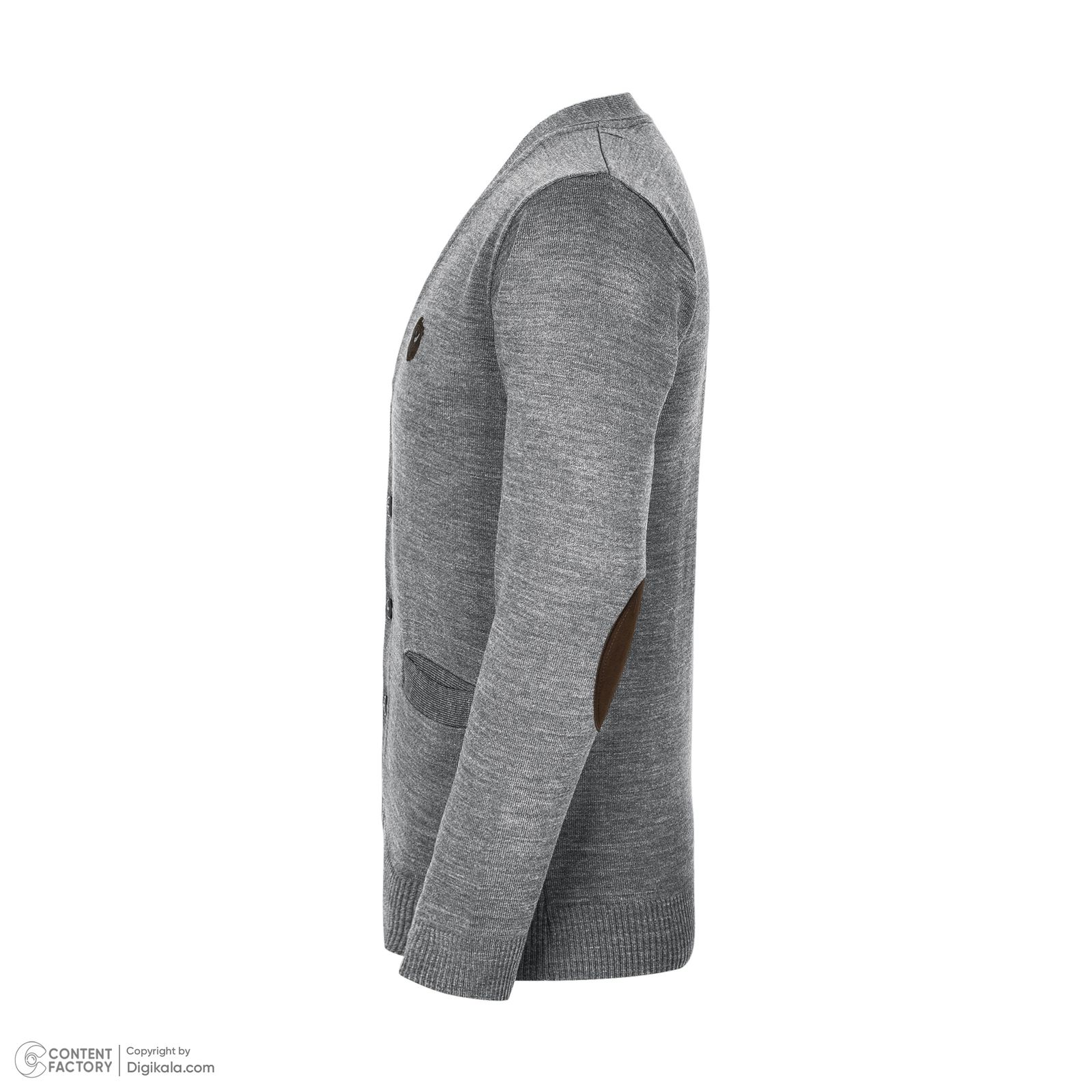 ژاکت مردانه تریکو پاییزان مدل PJ701 ملانژ -  - 4