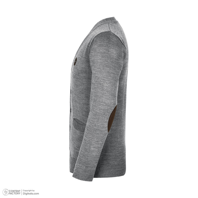 ژاکت مردانه تریکو پاییزان مدل PJ701 ملانژ رنگ طوسی
