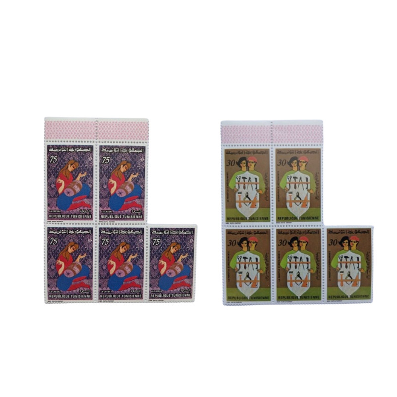 تمبر یادگاری مدل هنر دستی تونس مجموعه 10 عددی
