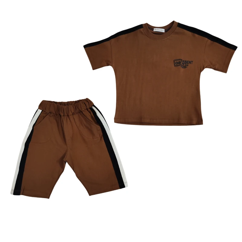 ست تی شرت آستین کوتاه  و شلوارک راحتی بچگانه مدل 136829