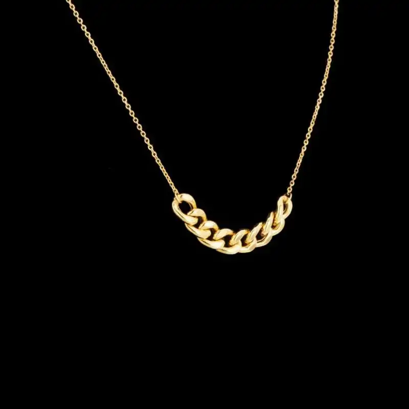 گردنبند طلا 18 عیار زنانه الی گلد گالری مدل تیکه کارتیه کد 1020