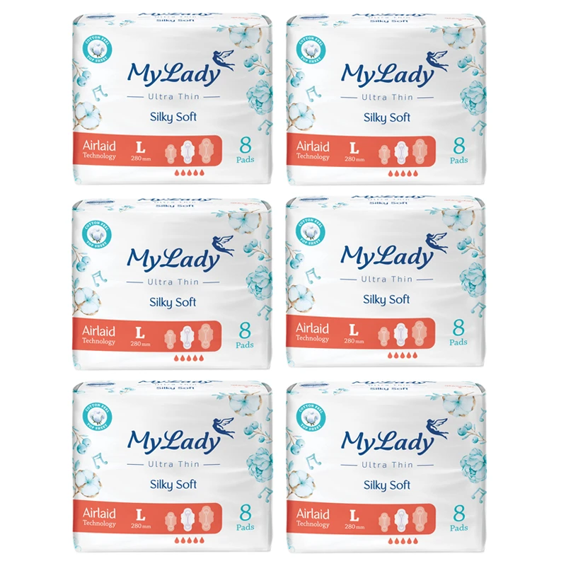 نوار بهداشتی مای لیدی مدل Silky Soft سایز بزرگ مجموعه 6 عددی