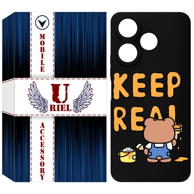 کاور یوریل قاب مدل KSH کد 15 طرح خرس مناسب برای گوشی موبایل شیائومی Redmi 13 4G / Redmi 13 5G / Poco M6 4G