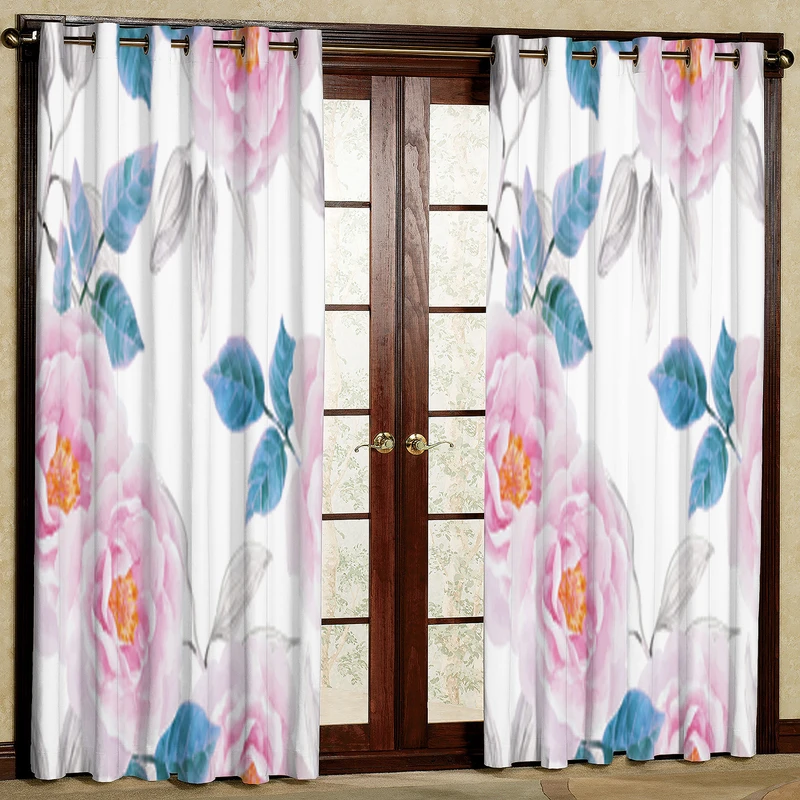 پرده مدل گل دار هازان پانچی کد 2044 سایز 140x200 سانتی متر