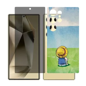 Glass Together model privacy screen protector for Samsung Galaxy S22 Ultra mobile phone with back cover sticker