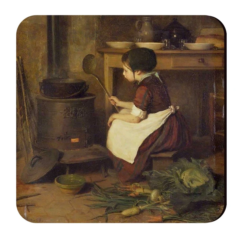  مگنت طرح نقاشی دختری در آشپزخانه کد mch325