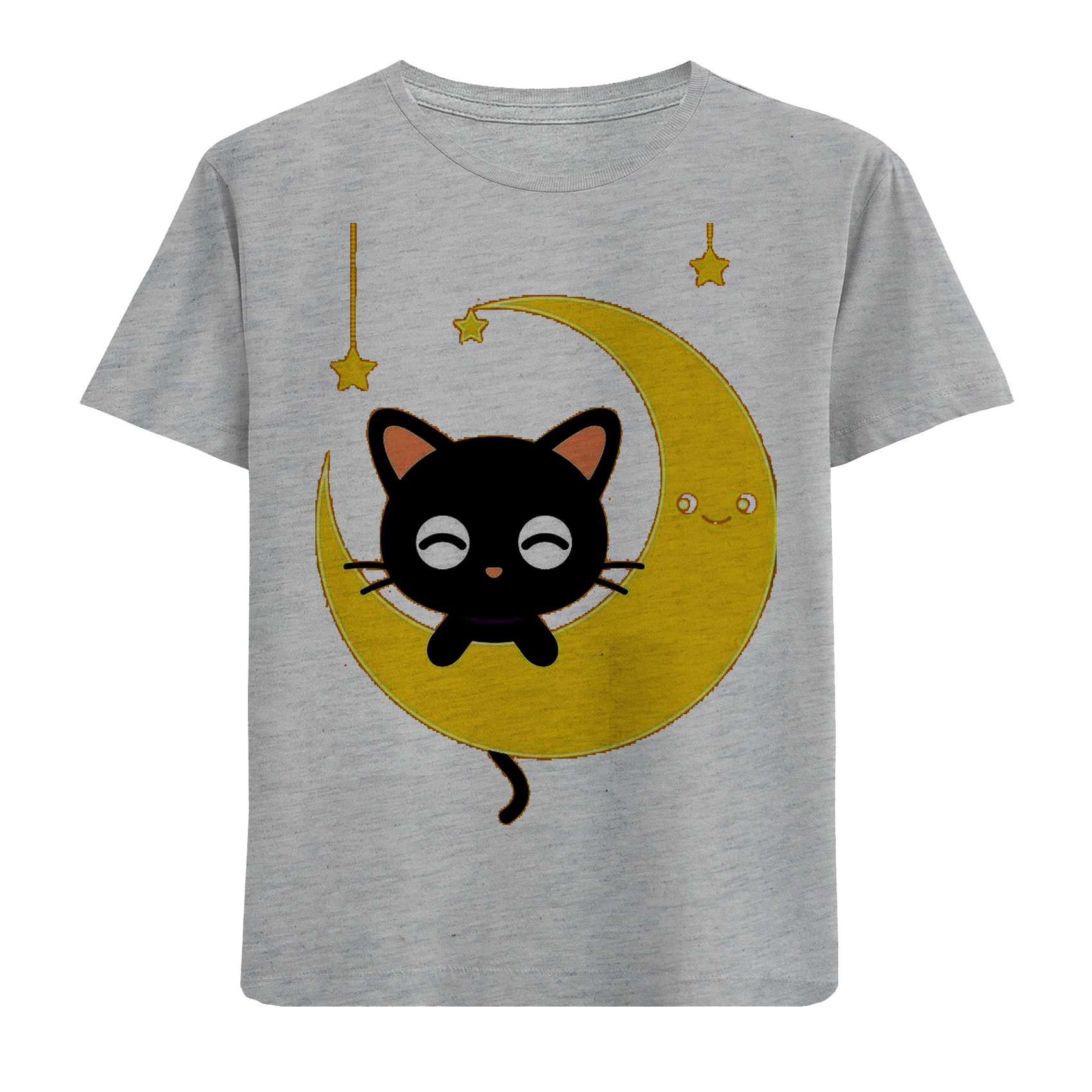 تی شرت دخترانه مدل گربه و ماه M17