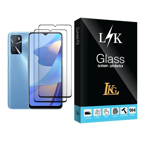 محافظ صفحه نمایش ال کا جی مدل LK Glass MIX002 مناسب برای گوشی موبایل اوپو A54s بسته دو عددی