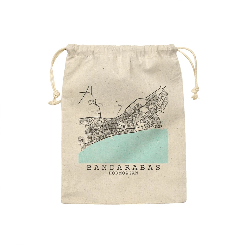 کیسه نان و سبزی ترمه طراحان ایده مدل نقشه شهر بندرعباس کد map0515 - M سایز 23x33 سانتی متر