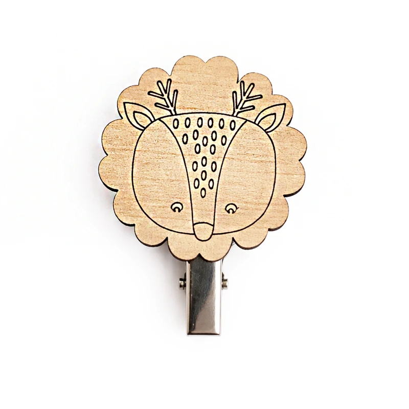 گیره مو دخترانه طرح چوبی کد 02