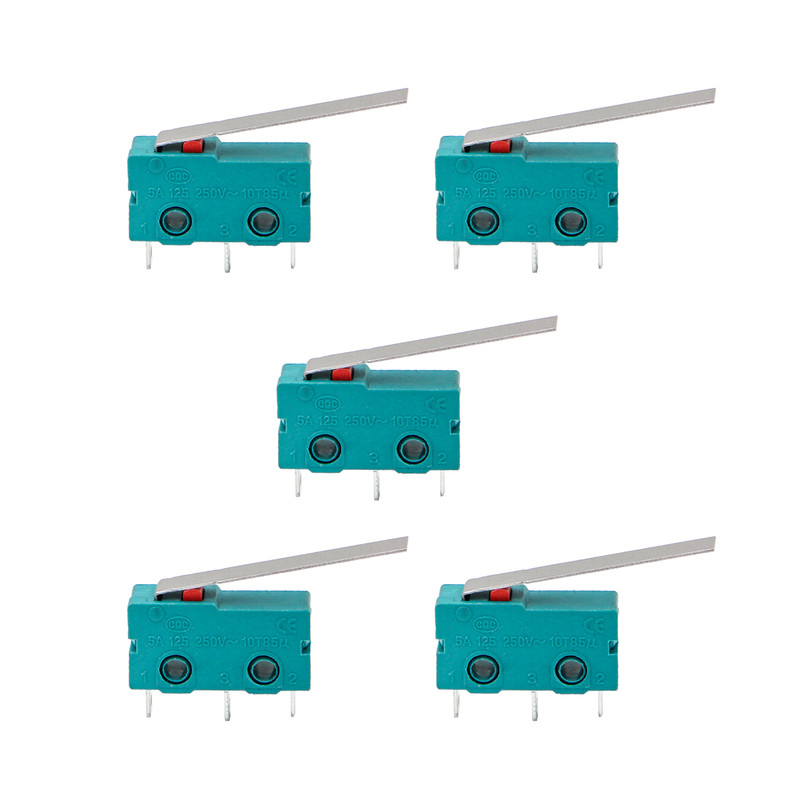 میکرو سوئیچ اهرم دار مدل 5A-125-250V بسته 5 عددی