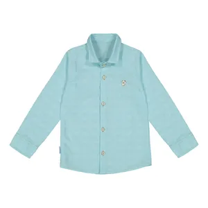 پیراهن آستین بلند پسرانه مدل یقه برگردان 