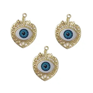 آویز گردنبند زنانه مدل قلب چشم و نظر زیبا کد 09 بسته 3 عددی