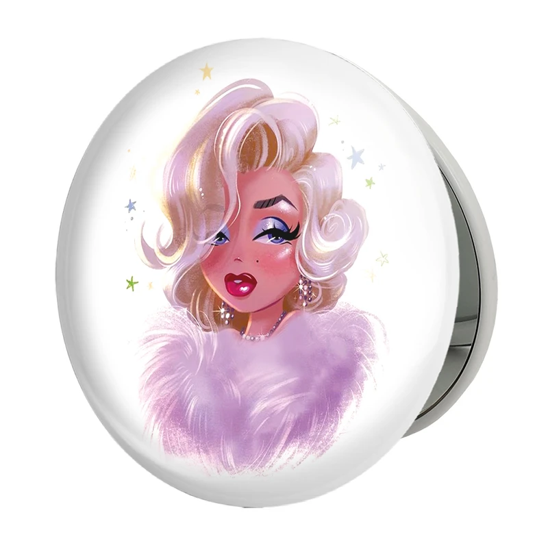 آینه جیبی خندالو طرح مرلین مونرو Marilyn Monroe مدل تاشو کد 3984 