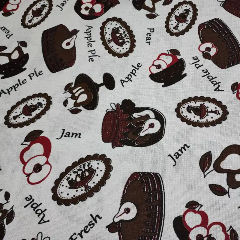 پارچه آشپزخانه طرح پای سیب