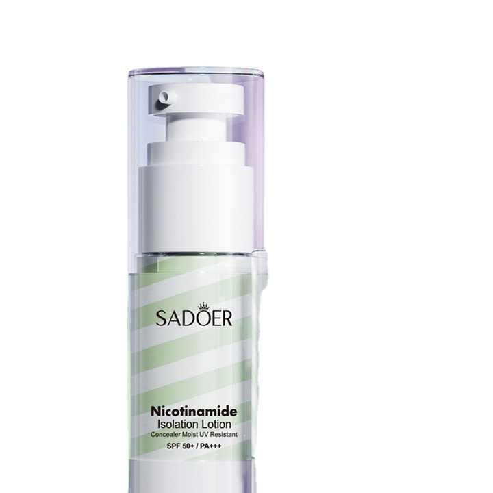 کرم ضد آفتاب بی رنگ سادور SPF50 مدل نیکوتینامید مناسب انواع پوست وزن 35 گرم