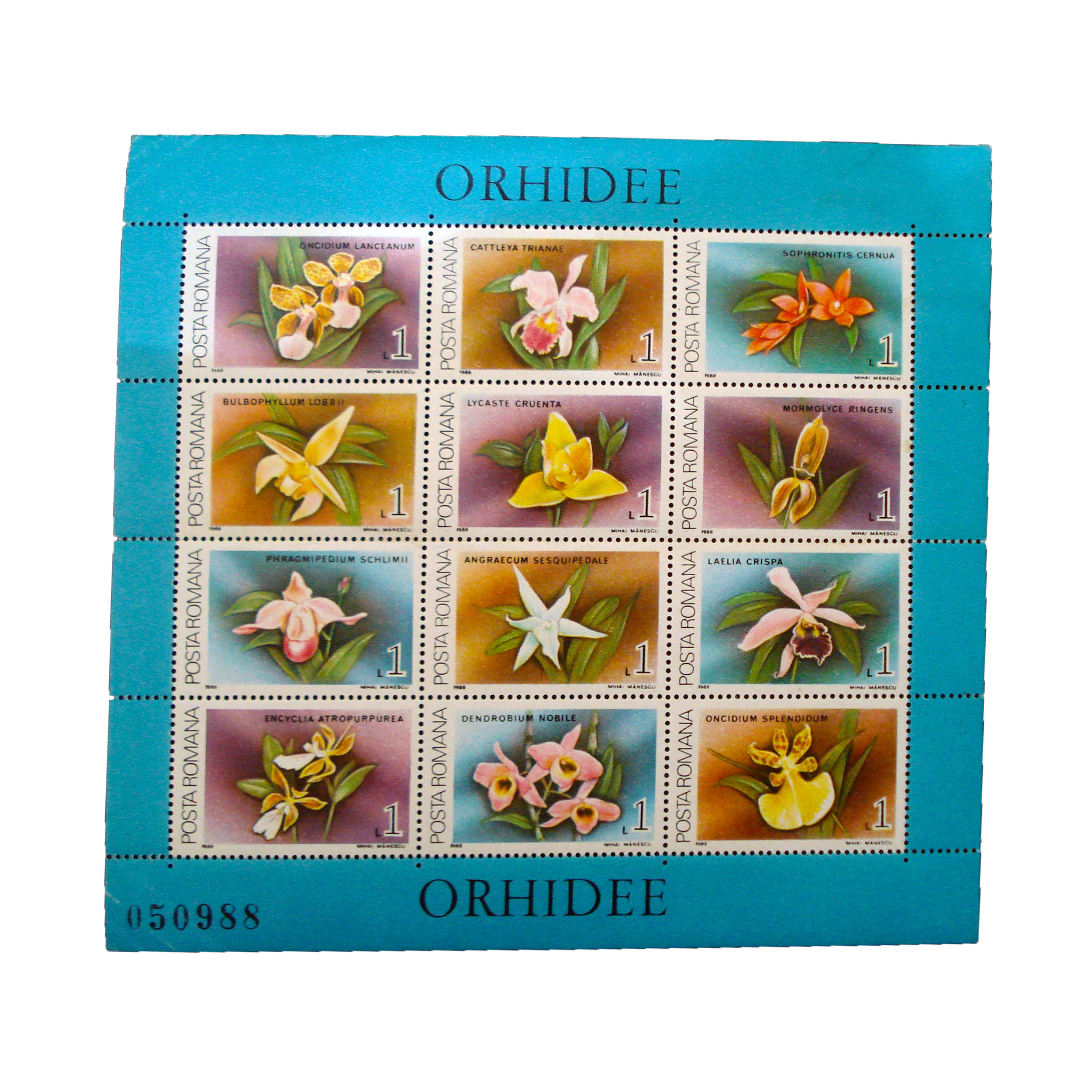 تمبر یادگاری مدل گل کد aa-467 مجموعه 12 عددی